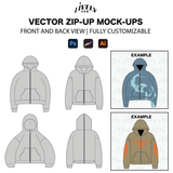 Zip-up Hoodie Vector Mock-ups