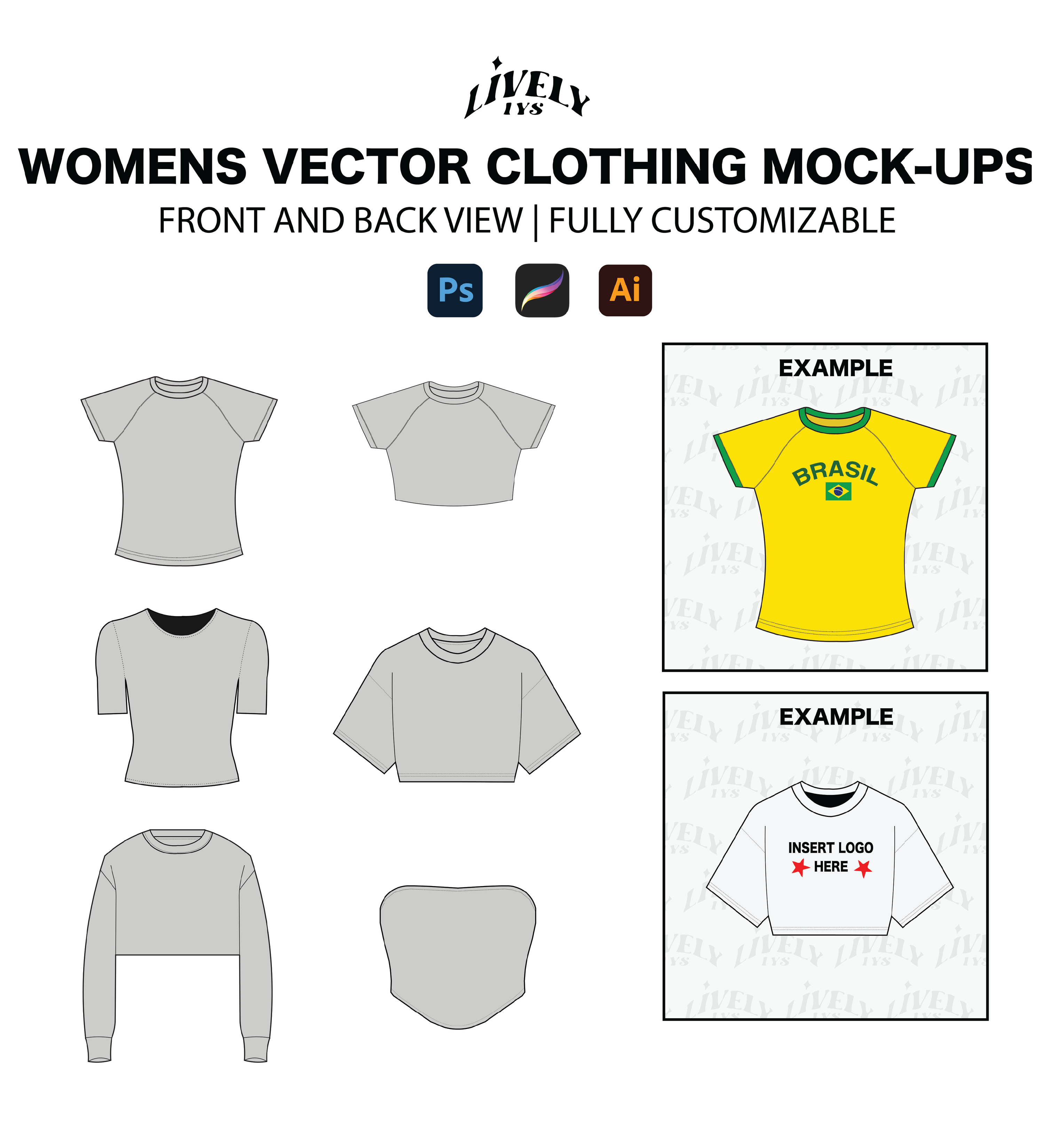 Vector Women's Clothing Mock-ups