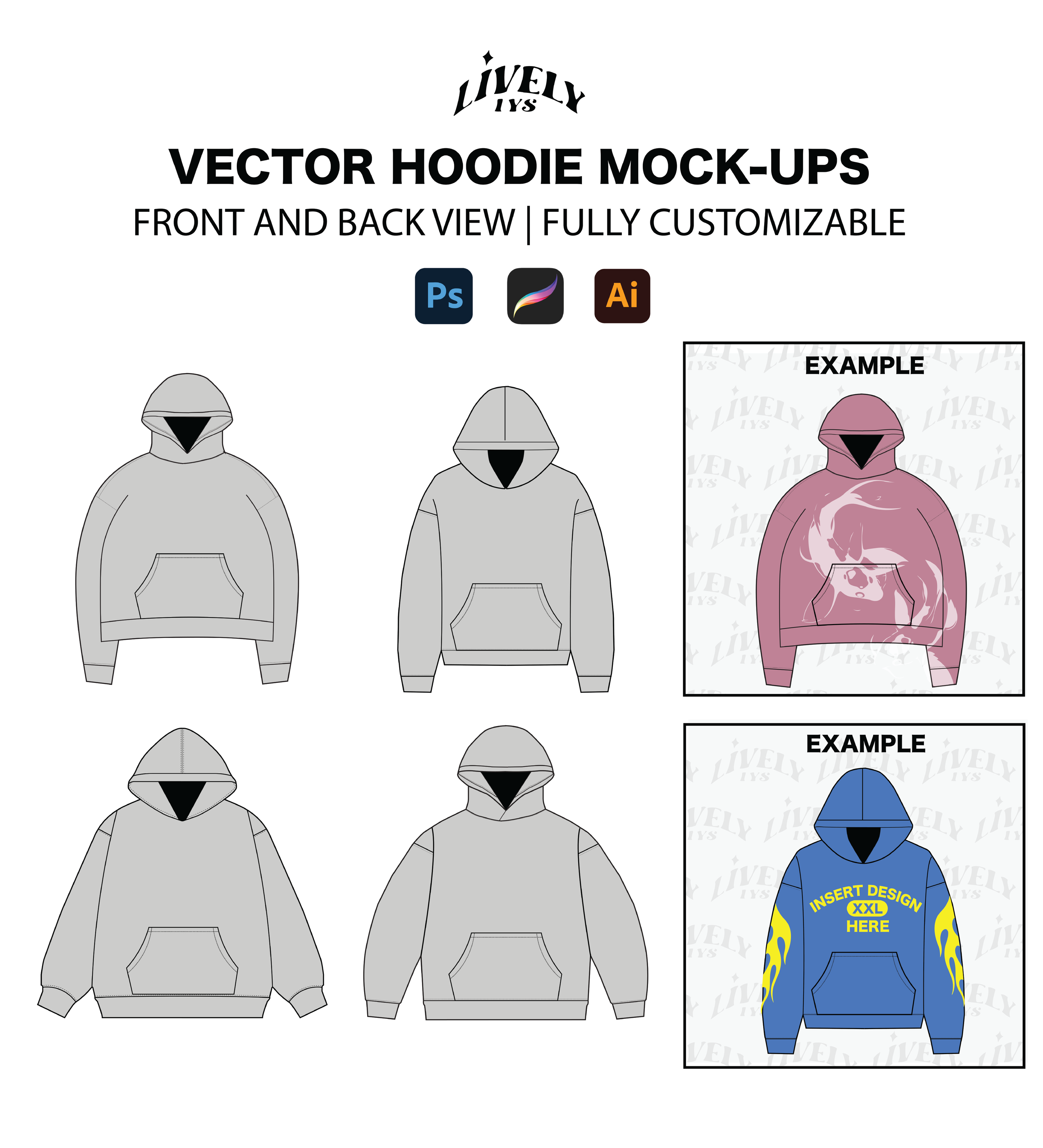 Hoodie Vector Mock-ups