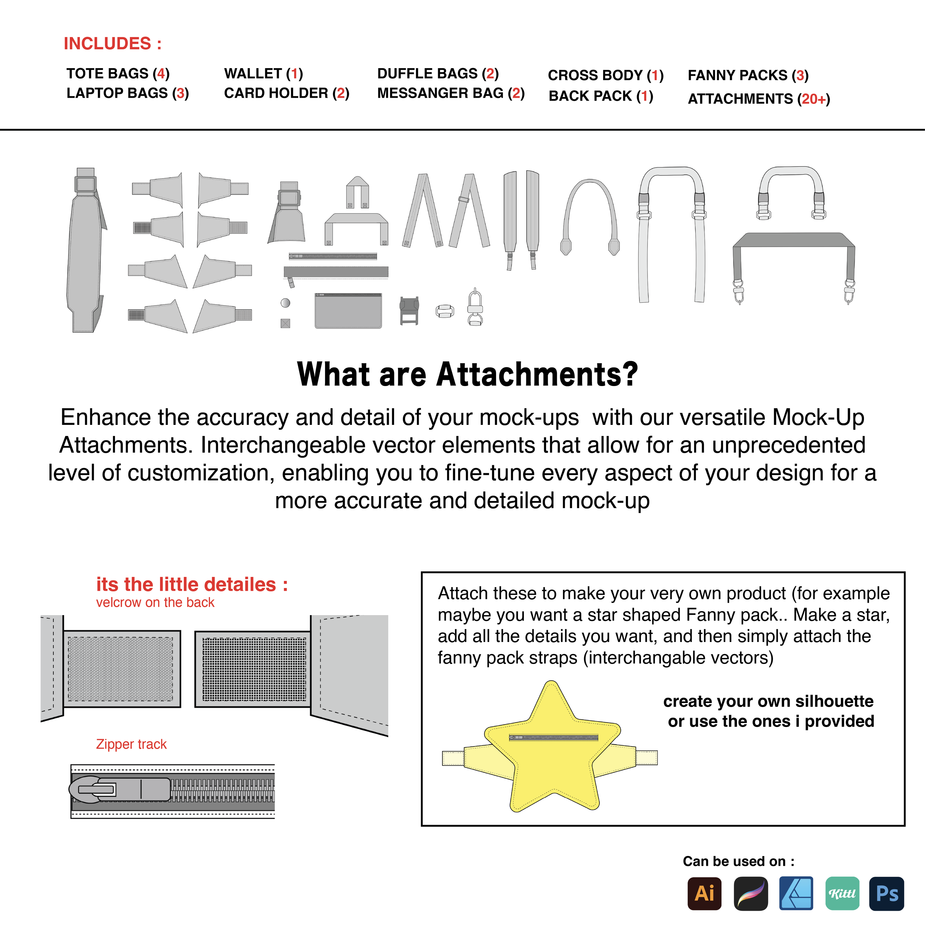 Bag Vector Mock-ups & Attachments